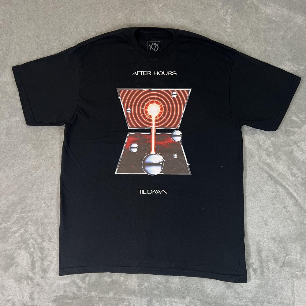 XO After Hours Til Dawn Shirt Mens Large Black The Weeknd 2022 Concert Tour Tee